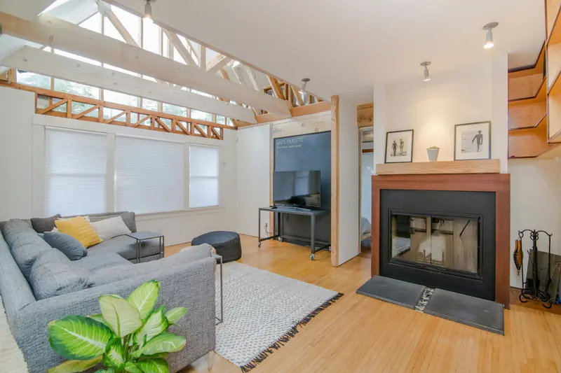 Cozy living room with a wall-mounted TV